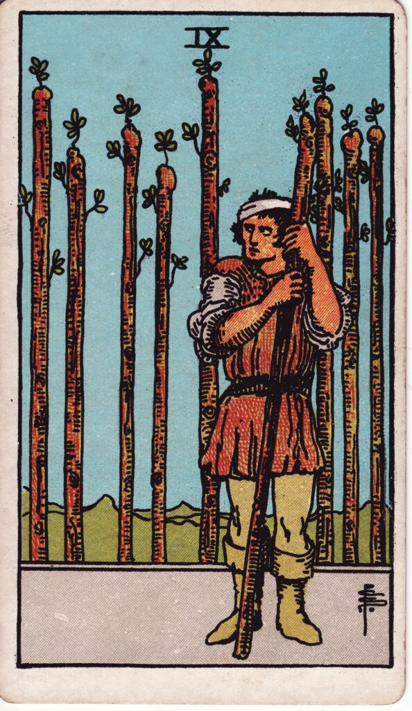 Tarot_Nine_of_Wands Solar Eclipse in Aries 2025